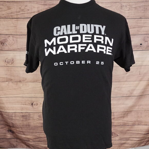 CALL OF DUTY MODERN WARFARE GAME STOP PROMO VIDEO GAME TSHIRT SZ L LARGE COD - Picture 2 of 7